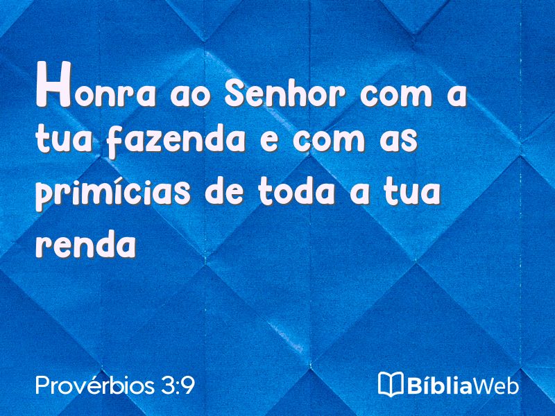 Provérbios 3:9 em imagem para compartilhar