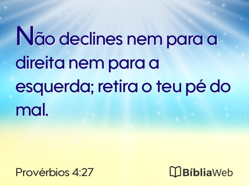 Provérbios 4:27 em imagem para compartilhar