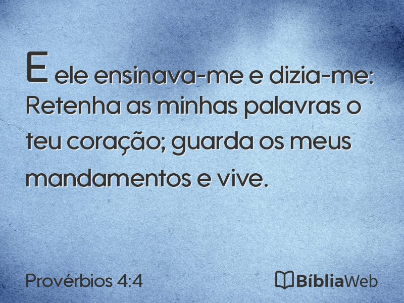 Provérbios 4:4 em imagem para compartilhar