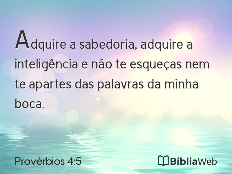 Provérbios 4:5 em imagem para compartilhar