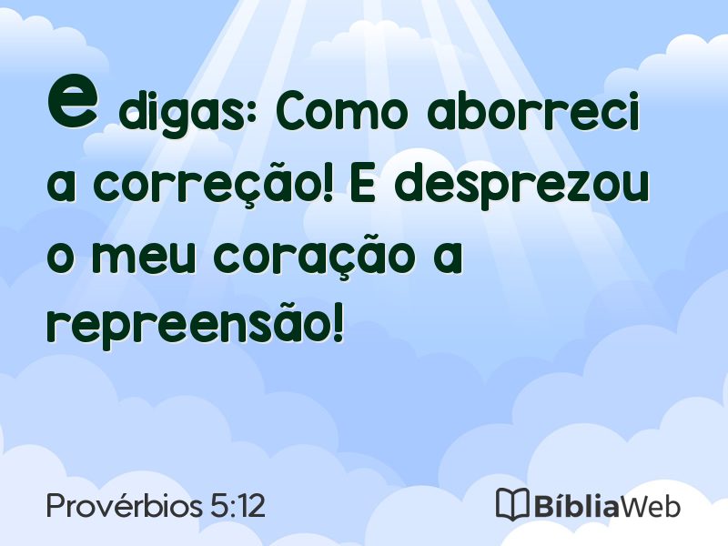 Provérbios 5:12 em imagem para compartilhar