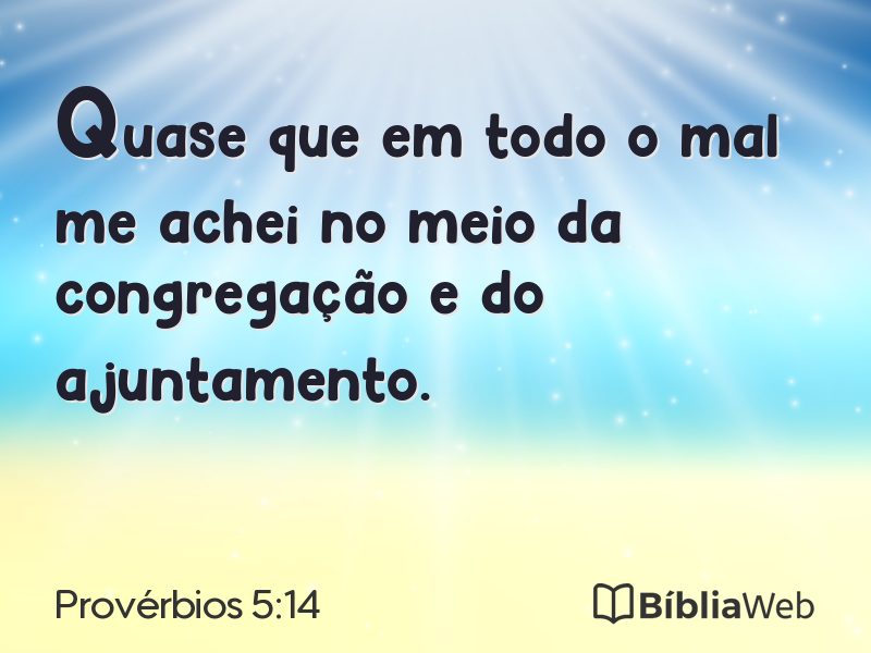 Provérbios 5:14 em imagem para compartilhar