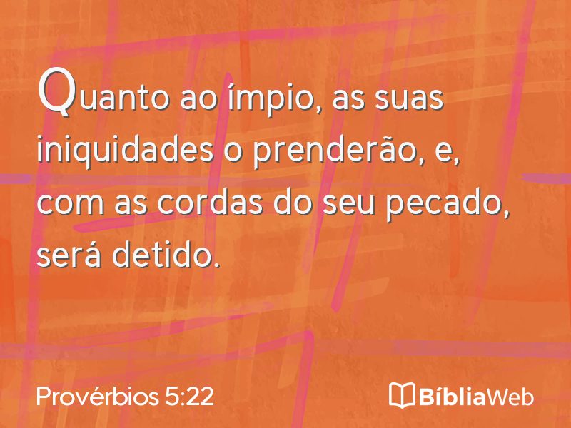 Provérbios 5:22 em imagem para compartilhar