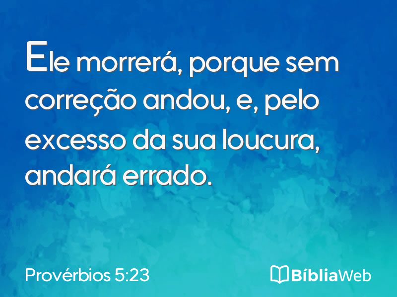 Provérbios 5:23 em imagem para compartilhar