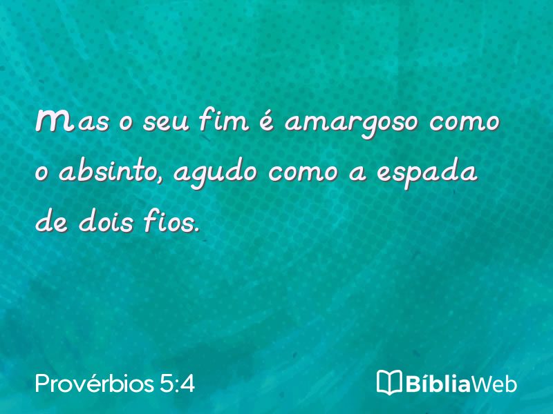 Provérbios 5:4 em imagem para compartilhar