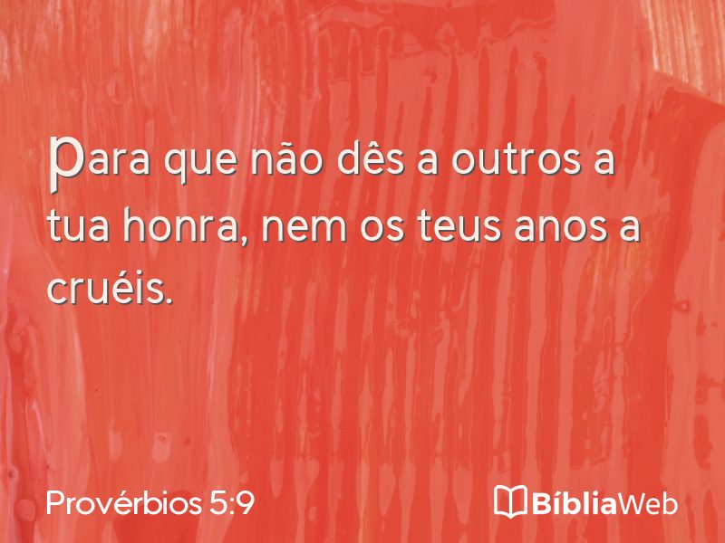 Provérbios 5:9 em imagem para compartilhar