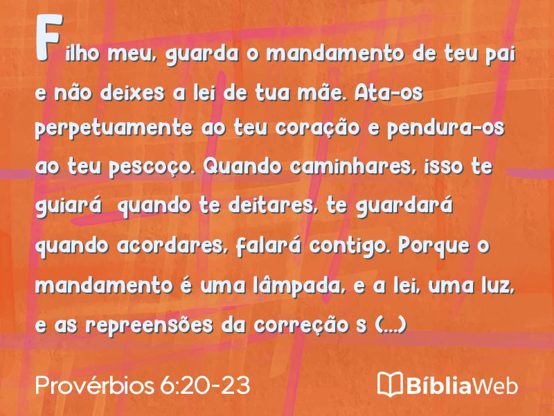 Provérbios 6:20-23 em imagem para compartilhar