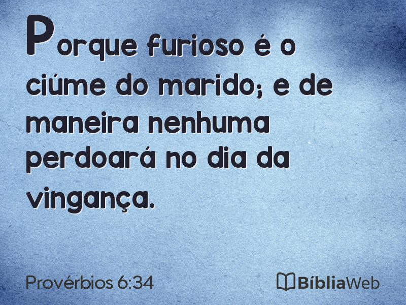Provérbios 6:34 em imagem para compartilhar