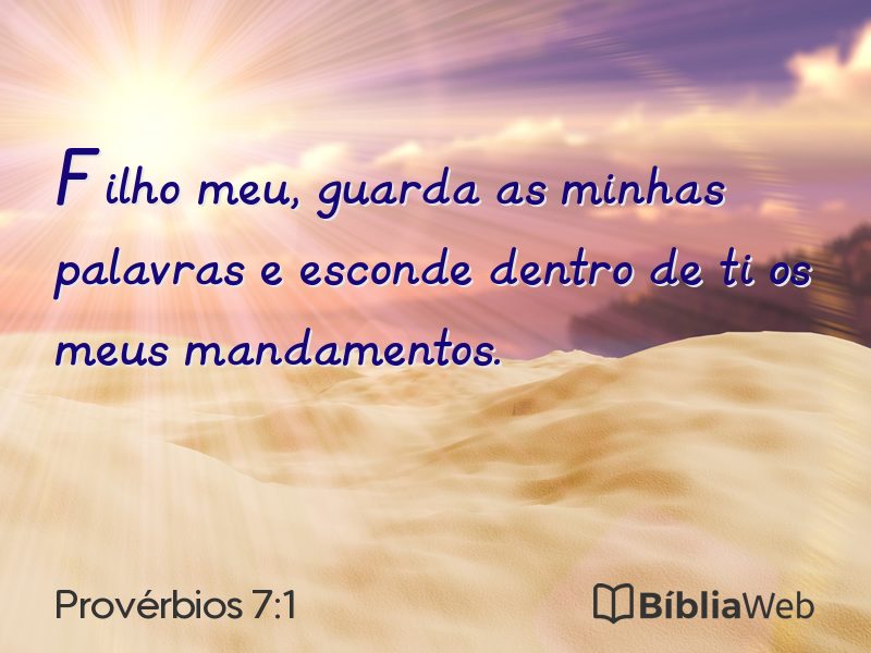 Provérbios 7:1 em imagem para compartilhar