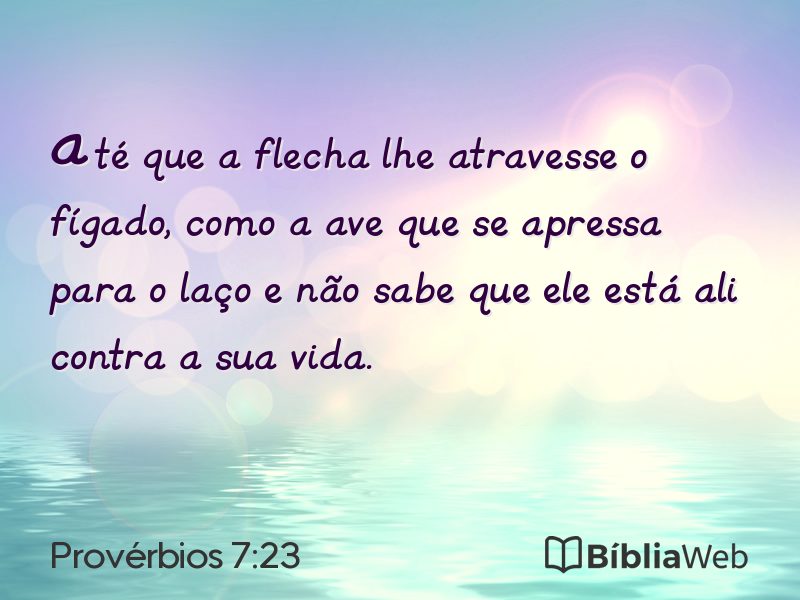 Provérbios 7:23 em imagem para compartilhar