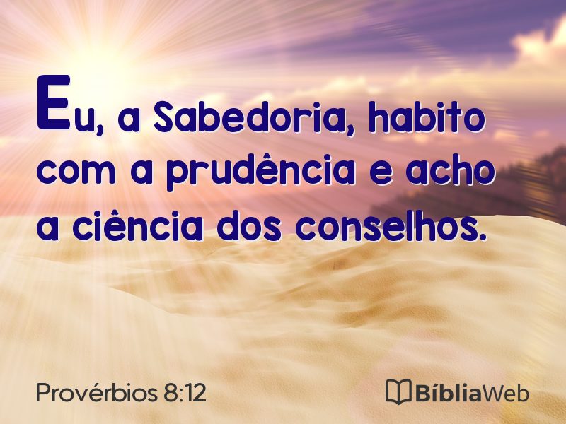 Provérbios 8:12 em imagem para compartilhar
