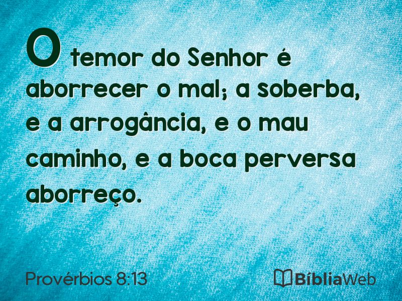 Provérbios 8:13 em imagem para compartilhar