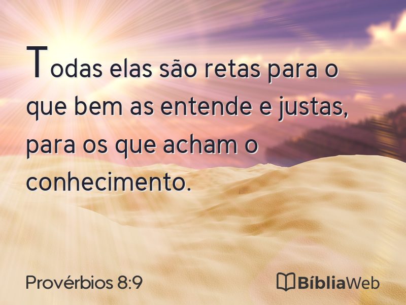 Provérbios 8:9 em imagem para compartilhar