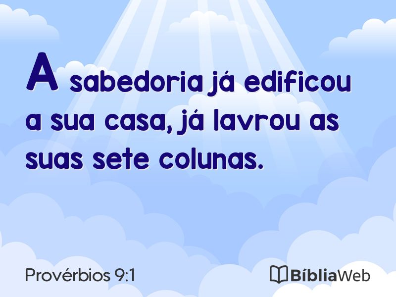 Provérbios 9:1 em imagem para compartilhar