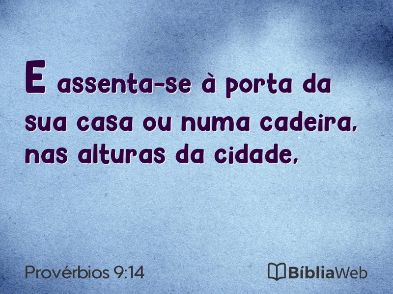 Provérbios 9:14 em imagem para compartilhar