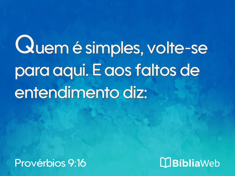 Provérbios 9:16 em imagem para compartilhar