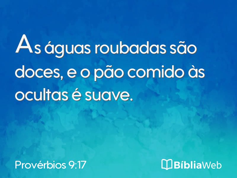 Provérbios 9:17 em imagem para compartilhar