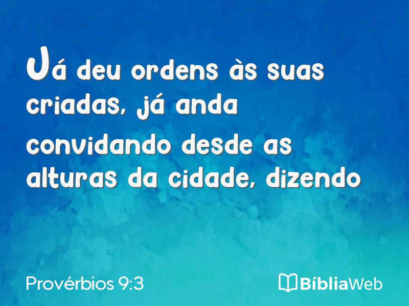 Provérbios 9:3 em imagem para compartilhar