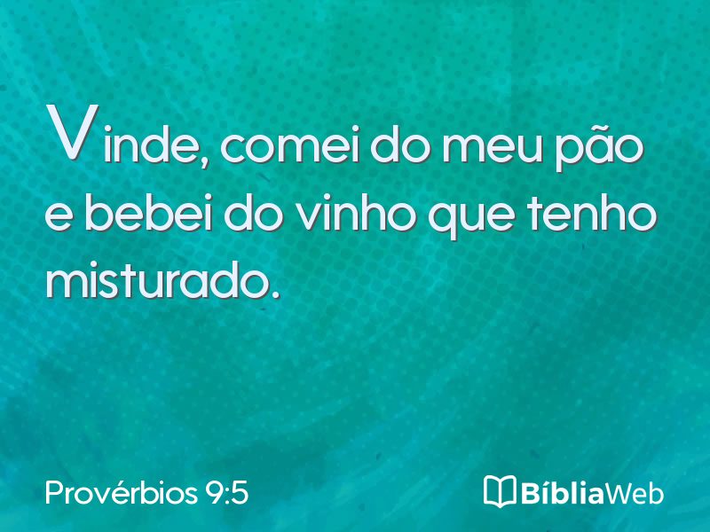Provérbios 9:5 em imagem para compartilhar