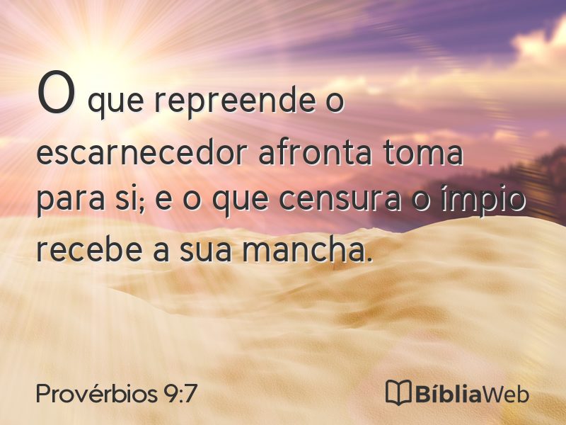 Provérbios 9:7 em imagem para compartilhar