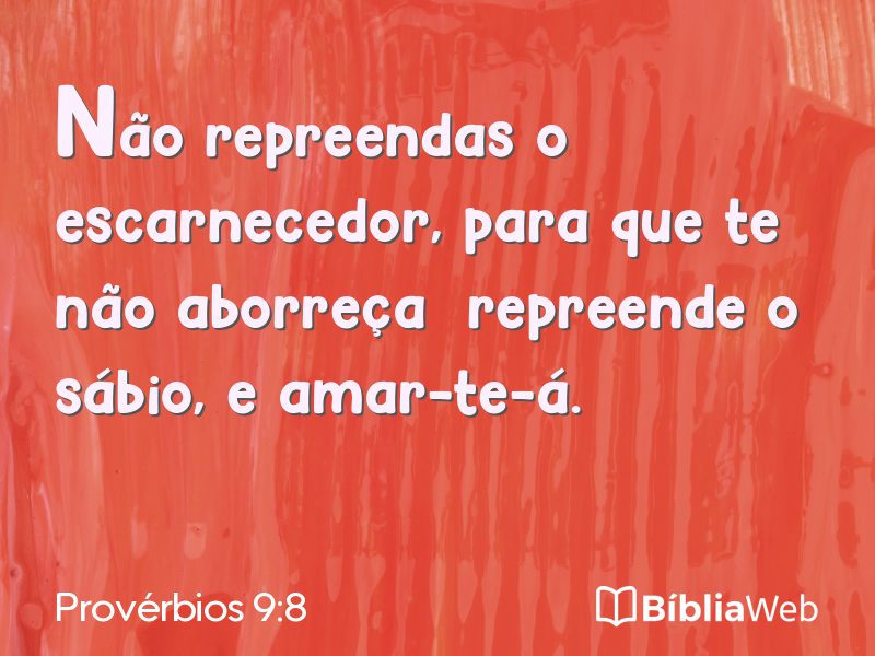 Provérbios 9:8 em imagem para compartilhar
