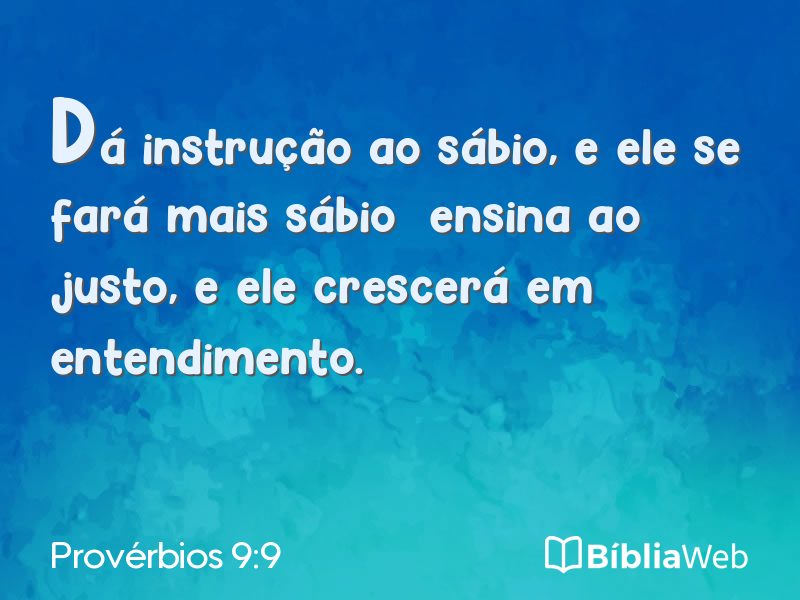 Provérbios 9:9 em imagem para compartilhar