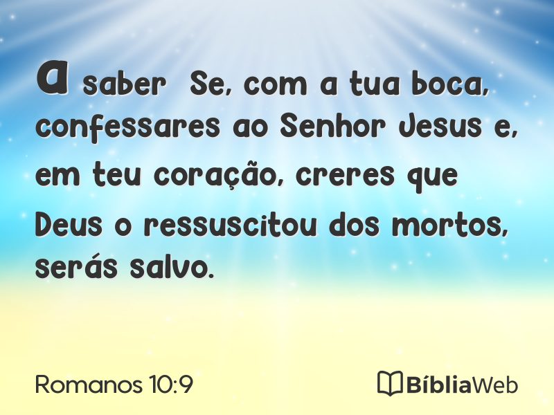 Romanos 10:9 em imagem para compartilhar