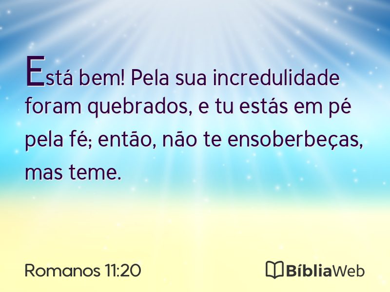 Romanos 11:20 em imagem para compartilhar