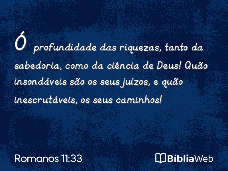 Romanos 11:33 em imagem para compartilhar
