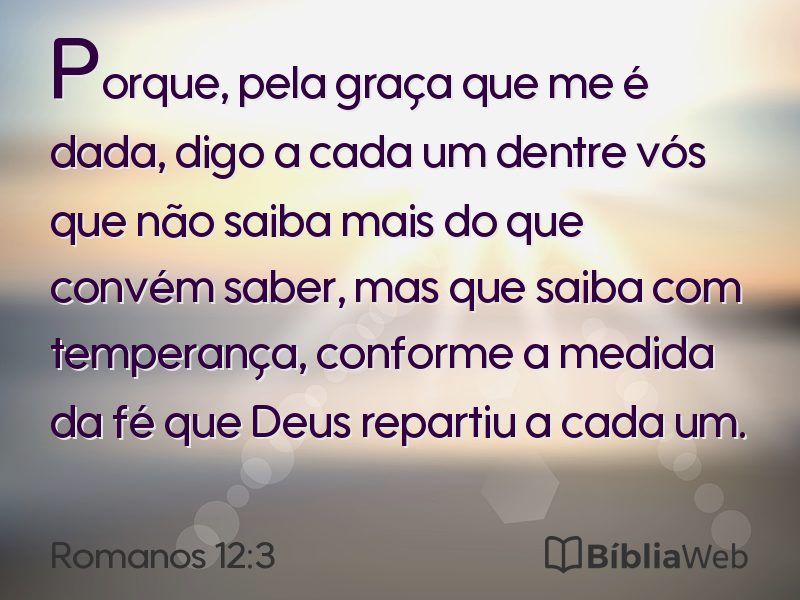 Romanos 12:3 em imagem para compartilhar