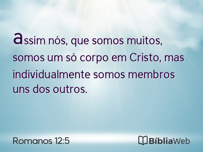Romanos 12:5 em imagem para compartilhar