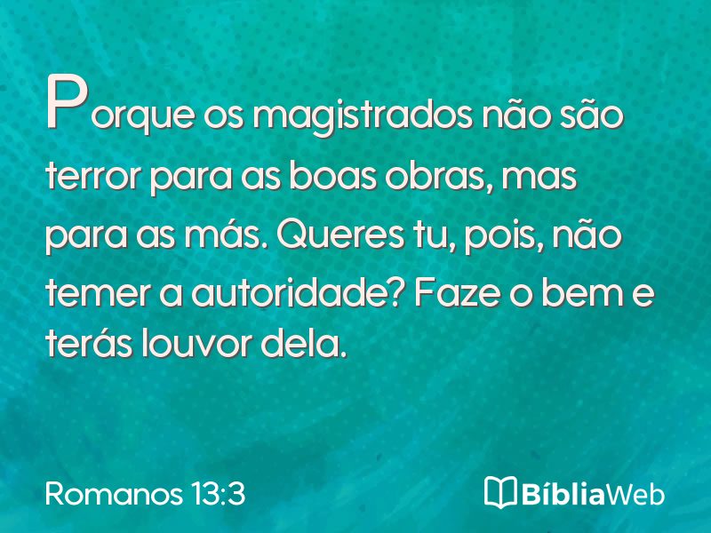 Romanos 13:3 em imagem para compartilhar