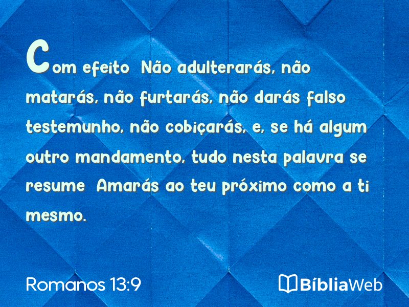 Romanos 13:9 em imagem para compartilhar