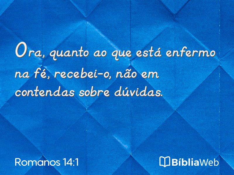 Romanos 14:1 em imagem para compartilhar
