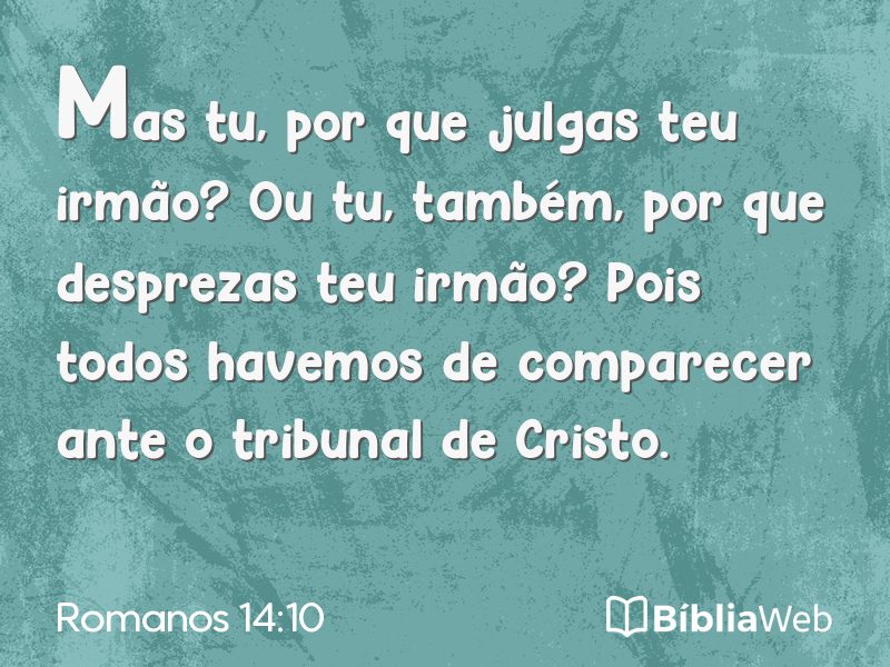 Romanos 14:10 em imagem para compartilhar