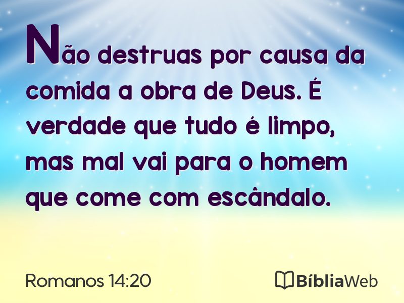 Romanos 14:20 em imagem para compartilhar