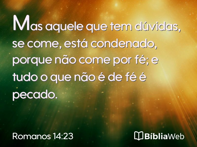 Romanos 14:23 em imagem para compartilhar