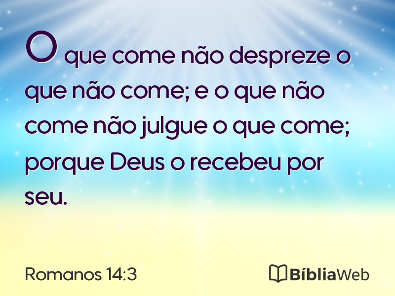 Romanos 14:3 em imagem para compartilhar