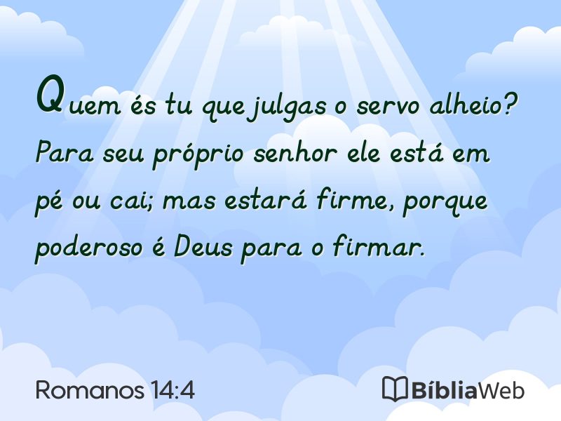 Romanos 14:4 em imagem para compartilhar