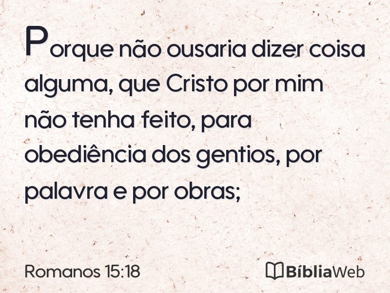Romanos 15:18 em imagem para compartilhar