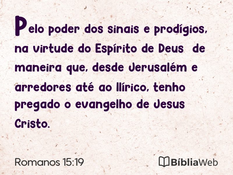 Romanos 15:19 em imagem para compartilhar