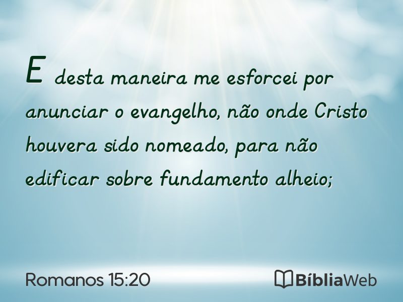 Romanos 15:20 em imagem para compartilhar