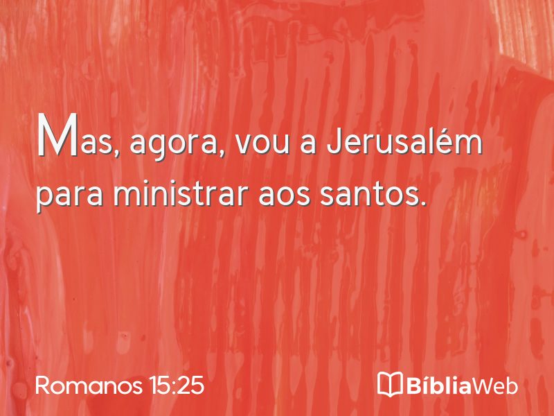 Romanos 15:25 em imagem para compartilhar