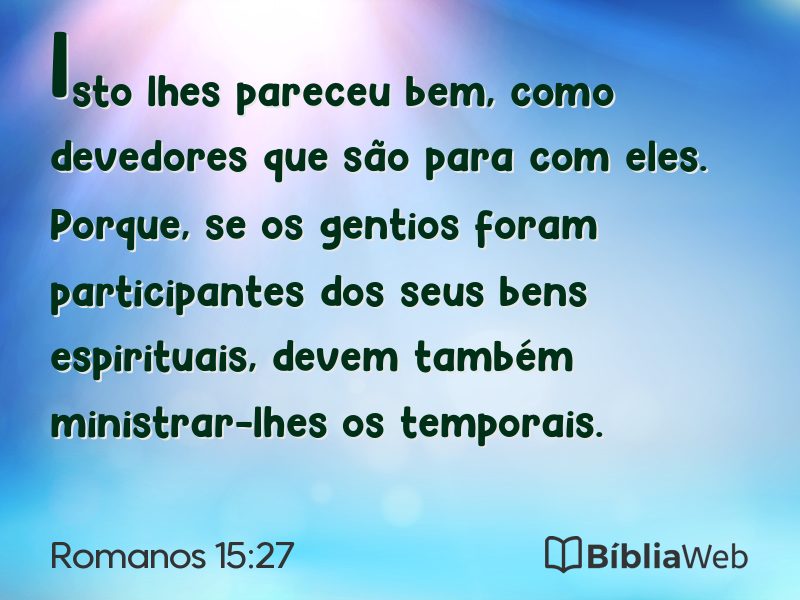 Romanos 15:27 em imagem para compartilhar
