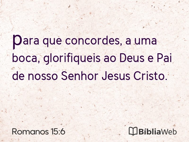 Romanos 15:6 em imagem para compartilhar