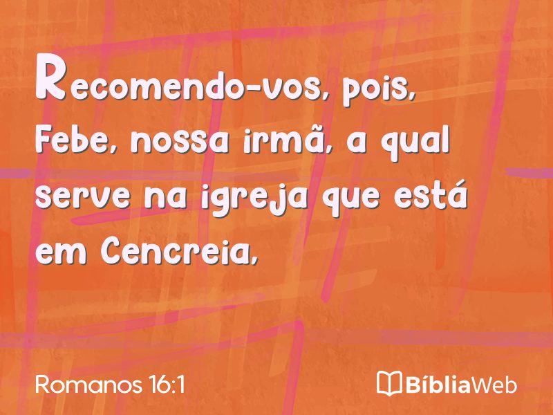 Romanos 16:1 em imagem para compartilhar