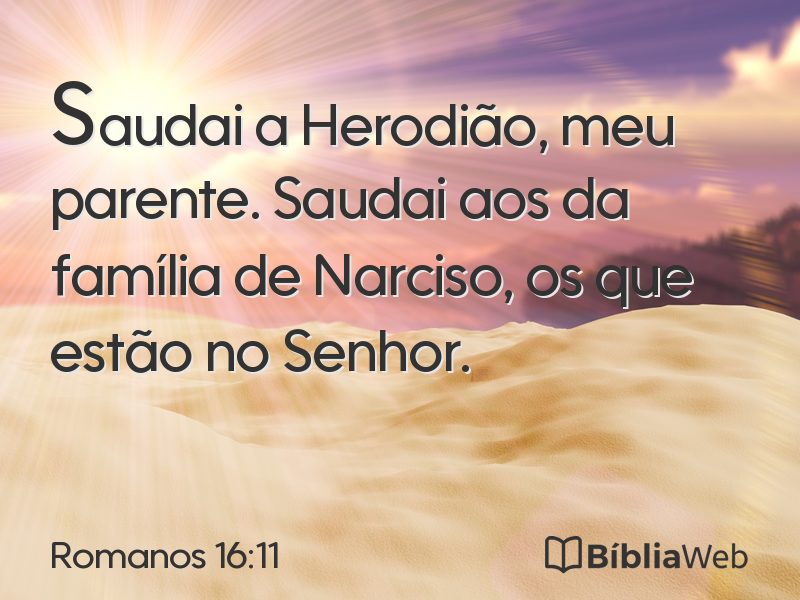 Romanos 16:11 em imagem para compartilhar