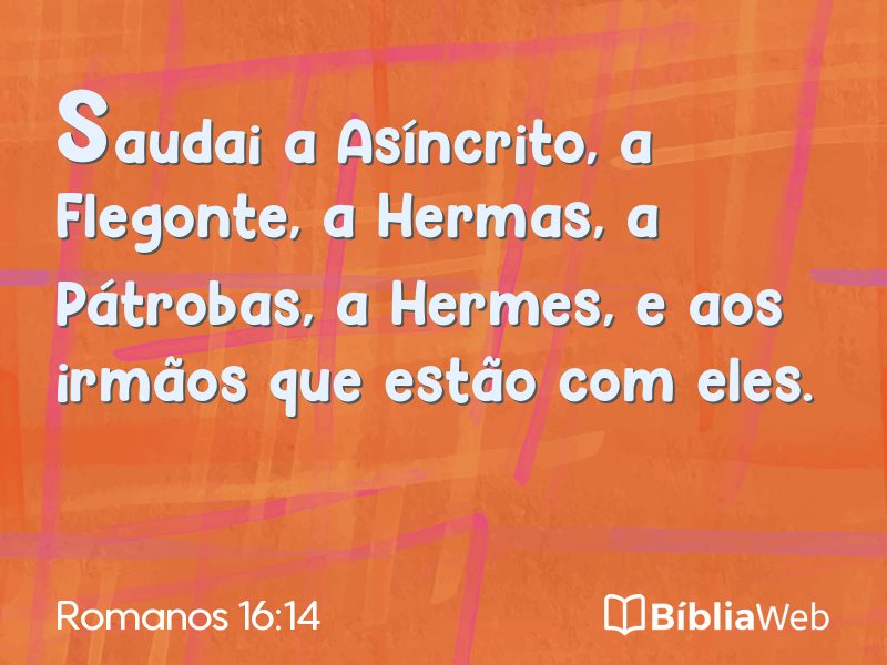Romanos 16:14 em imagem para compartilhar