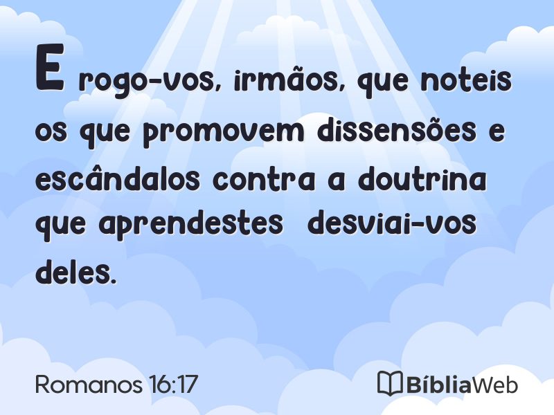 Romanos 16:17 em imagem para compartilhar