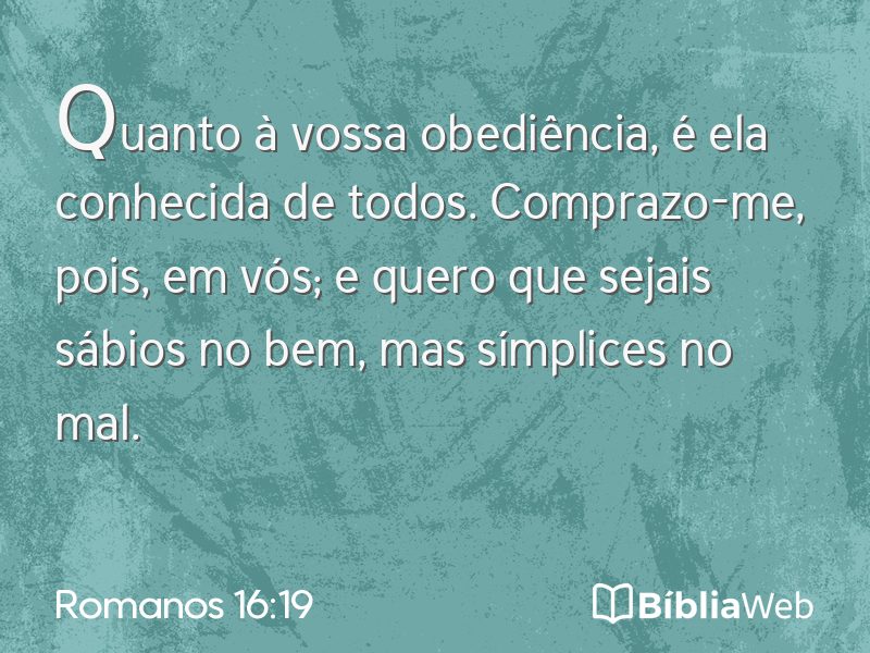 Romanos 16:19 em imagem para compartilhar